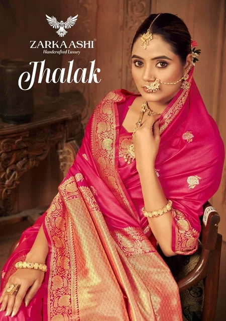 Jhalak By Zarkaashi Katan Silk Surat Wedding Wear Saree Wholesale Market